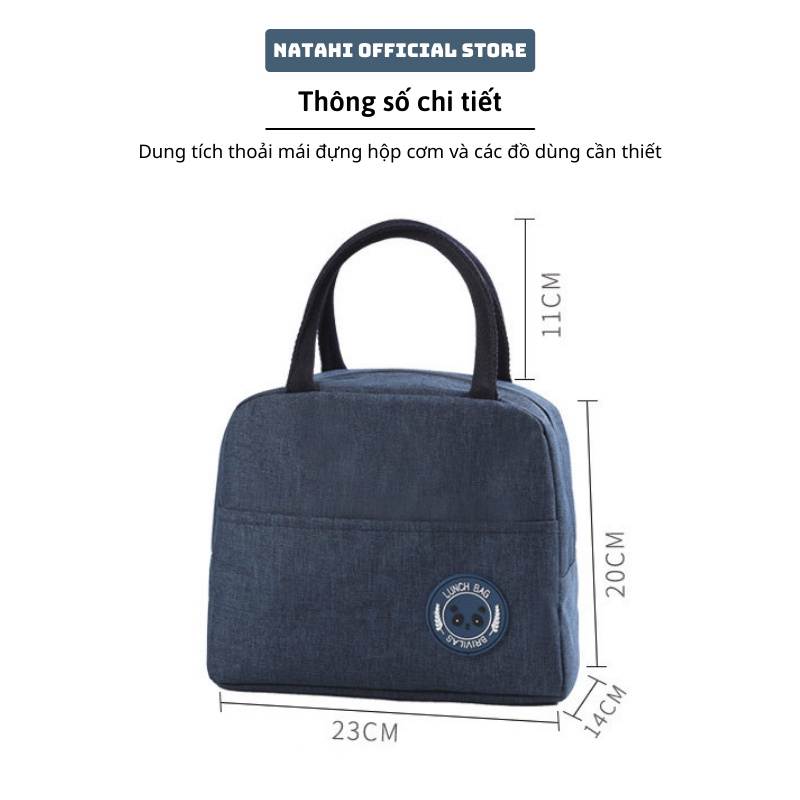 Túi đựng cơm giữ nhiệt Homely NATAHI DS01 vải Oxford 600D, đựng đồ ăn, hộp cơm, chống thấm, làm quà tặng