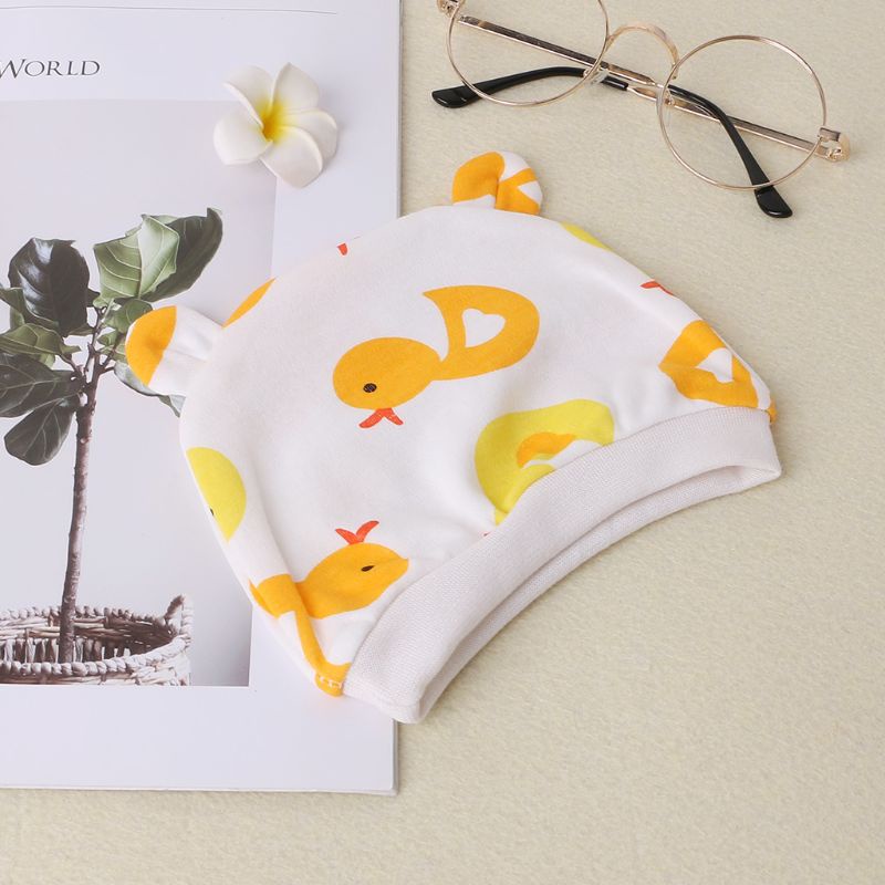 Mũ Đan Len In Họa Tiết Hoạt Hình Thoáng Khí Thời Trang Cho Bé Gái Sơ Sinh 0-24 Tháng Tuổi