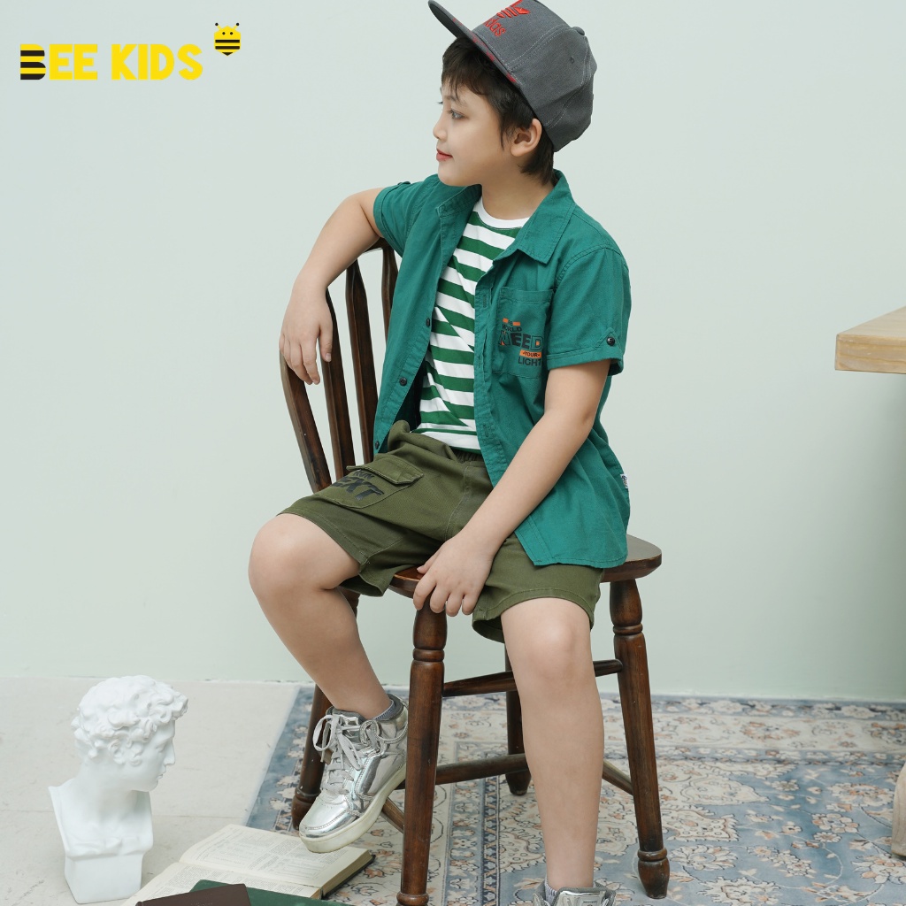Áo Thun Bé Trai (2 -10 Tuổi) Bee Kids, Áo Thun Kẻ Sọc Ngang Mùa Hè Chất Cotton Cao Cấp - 2AT01609CO