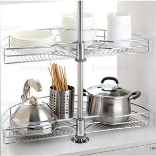Mâm xoay cao cấp 1/2 Inox 304 nan tròn bóng mờ EUROGOLD EP
