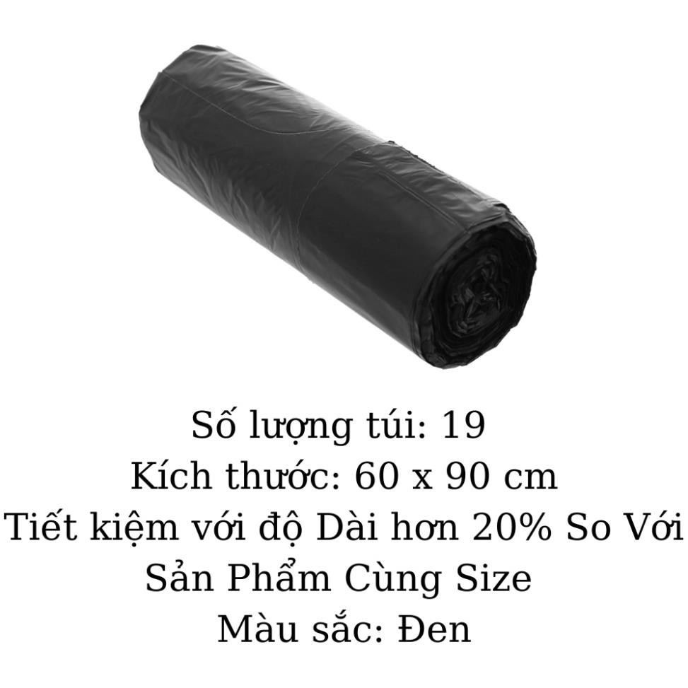 Túi rác đen tự phân hủy Inochi Có Quai Tiện Dụng 50L Dạng Cuộn Màu Đen Dài Hơn 20%