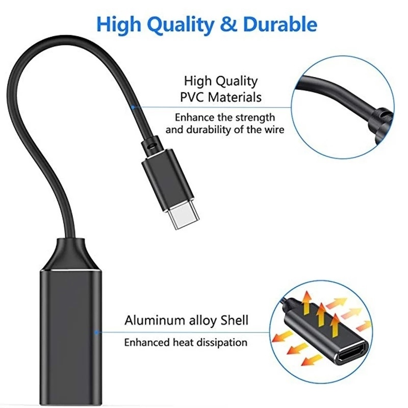 Bộ Chuyển Đổi Usb C Sang Hdmi 4k Hd Cho Pc, Pc, Tv, Hiển Thị