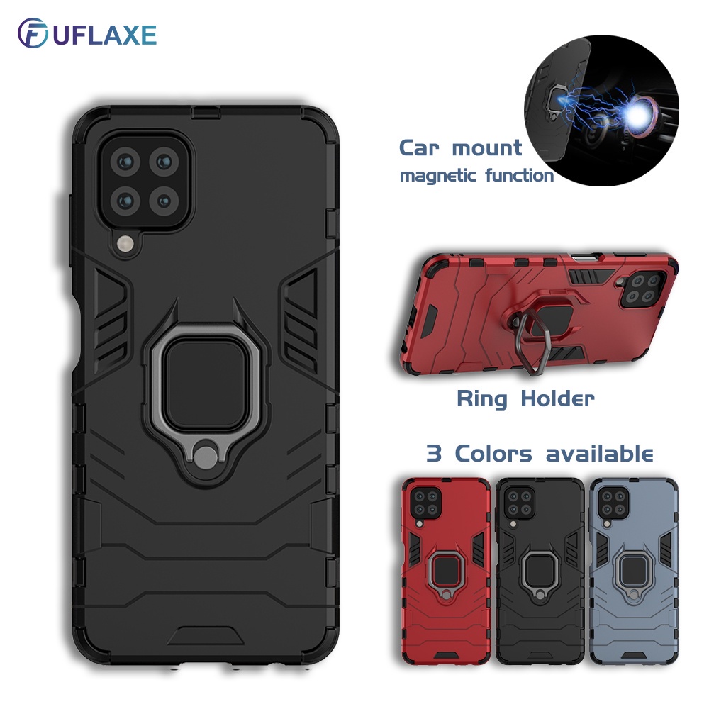 Ốp điện thoại Uflaxe cứng gắn giá đỡ dạng nhẫn cho Samsung M62 M32 M12 M02 Galaxy M51 M31 M21 M11 M01 M21S M31S