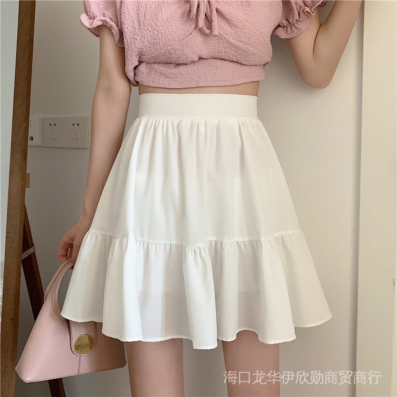 Quần Short Lưng Cao Co Giãn Phong Cách Hàn Quốc Thời Trang Mùa Hè Cho Nữ Chân Váy Chữ A Dáng Ngắn Thiết Kế Xinh Xắn Thời Trang