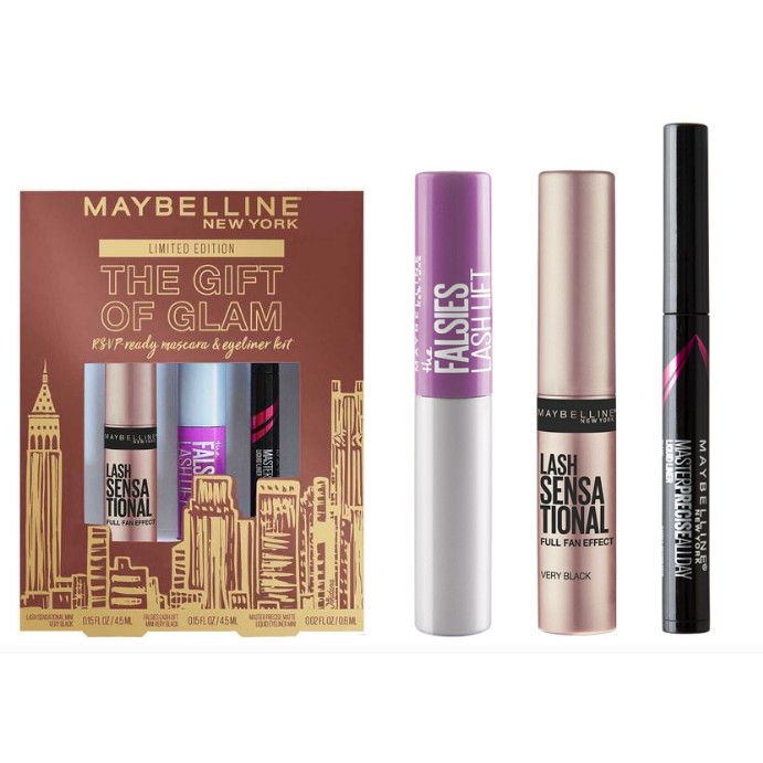 Set Trang Điểm Maybelline Gift of Glam Mini Mascara and Eyeliner - Very Black - 3 món