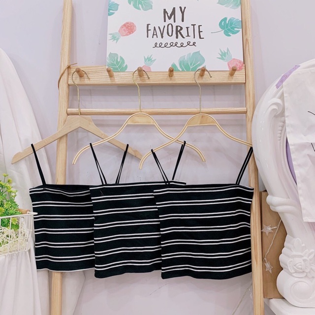 Áo ống sọc dây ngang chất thun lụa | BigBuy360 - bigbuy360.vn