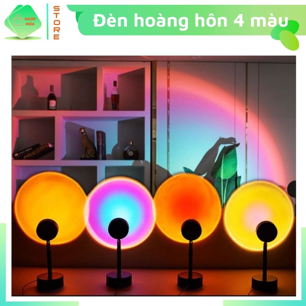 Đèn Hoàng Hôn 4 Màu, Đèn Sống Ảo Ánh Cầu Vồng Ảo Diệu Quay Tiktok, Đèn Led Trợ Sáng Livestream, Đèn Sunset