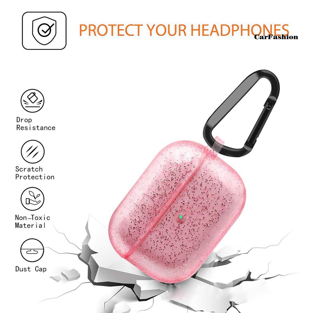 Vỏ Bảo Vệ Hộp Sạc Tai Nghe Airpods Pro Mềm Chống Bụi Chống Trầy Xước Kèm Móc Treo