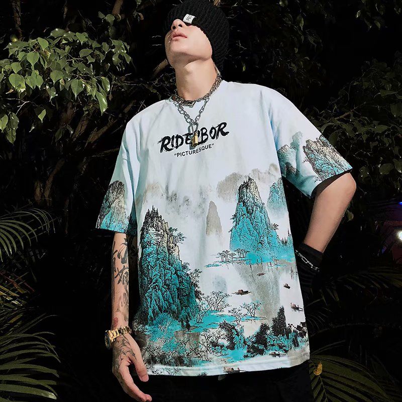 Áo Phông Nam Ngắn Tay Form Dài Rộng Thời Trang Hàn