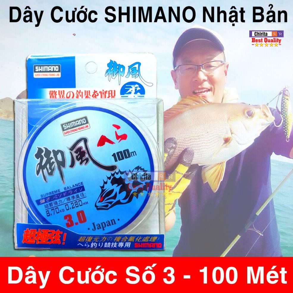 Dây Cước Câu Cá Siêu Bền Nhật Bản SHIMANO 100m - Cước Câu Cá Cao Cấp - Chirita SHM