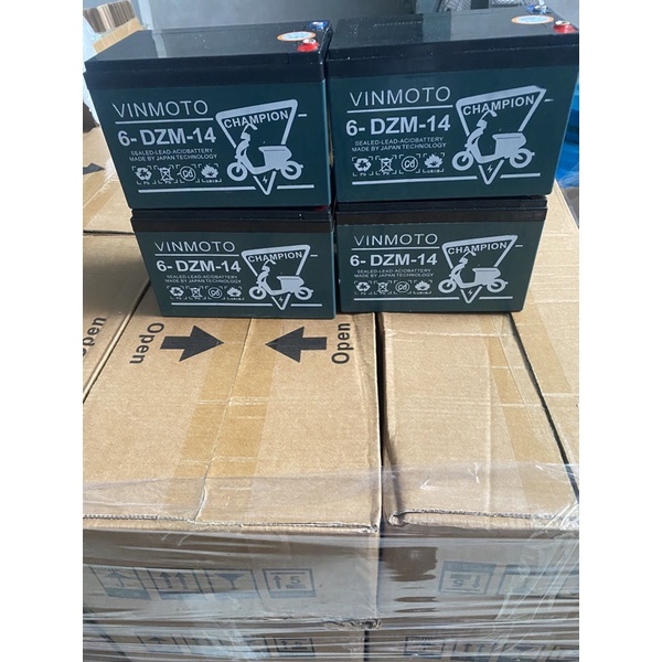 Bộ 4 ắc quy xe đạp điện 12 v 14 ah VINMOTO