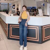 Quần Jean Ống Rộng SIMPLE JEAN Unisex (Gài nút 2 bên lưng K001)