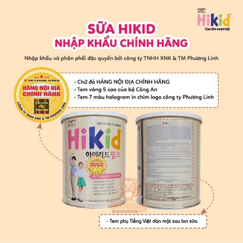 Sữa Hikid Vani/Dê/Tách Béo Tăng Chiều Cao - Hàn Quốc