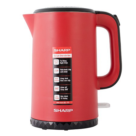 Bình đun siêu tốc Sharp EKJ-17EVPS-WH/BK/RD/PK (1.7 lít) - Hàng chính hãng