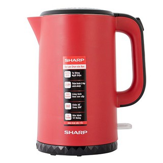 Bình đun siêu tốc sharp ekj-17evps-wh/bk/rd/pk - hàng chính hãng