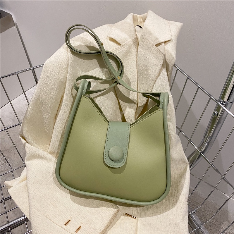 Túi Đeo Chéo Màu Trơn Phong Cách Phương Tây Thời Trang Mùa Xuân 2022 Dành Cho Nữ