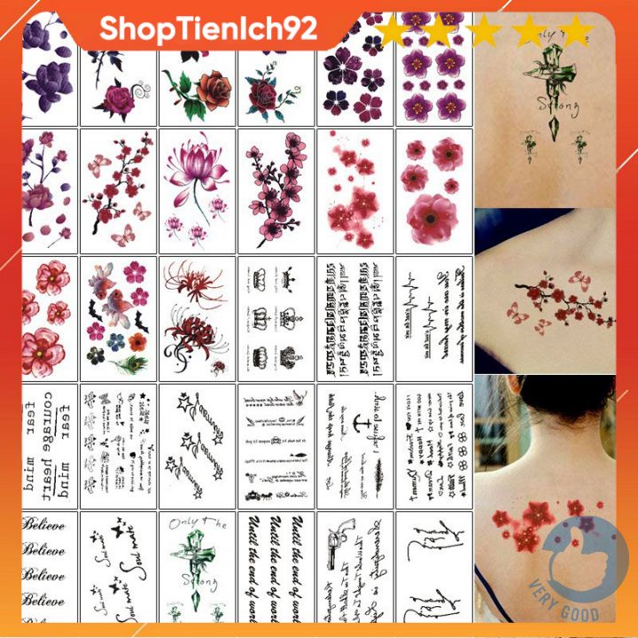 Set 30 miếng dán hình xăm tatoo mini nhiều hình đẹp siêu xinh chống nước tienich92 tienich