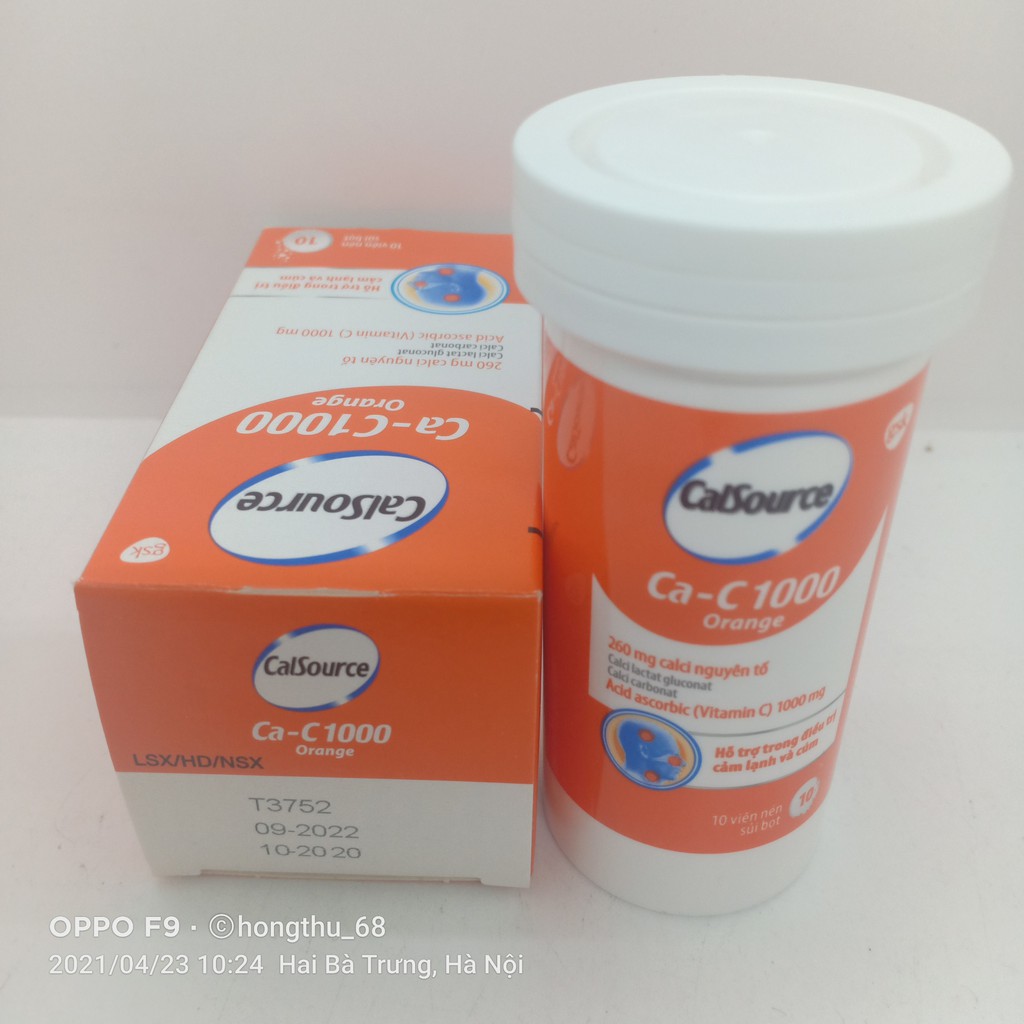 Viên sủi CalSource Ca-C1000 Orange tuýp 10 viên | Thế Giới Skin Care