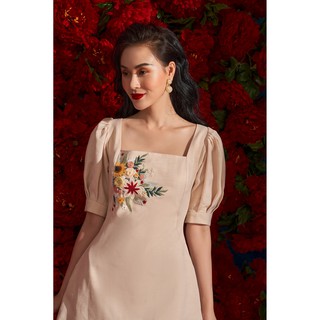 OLV - Đầm thêu Rachel Square Neck Embro