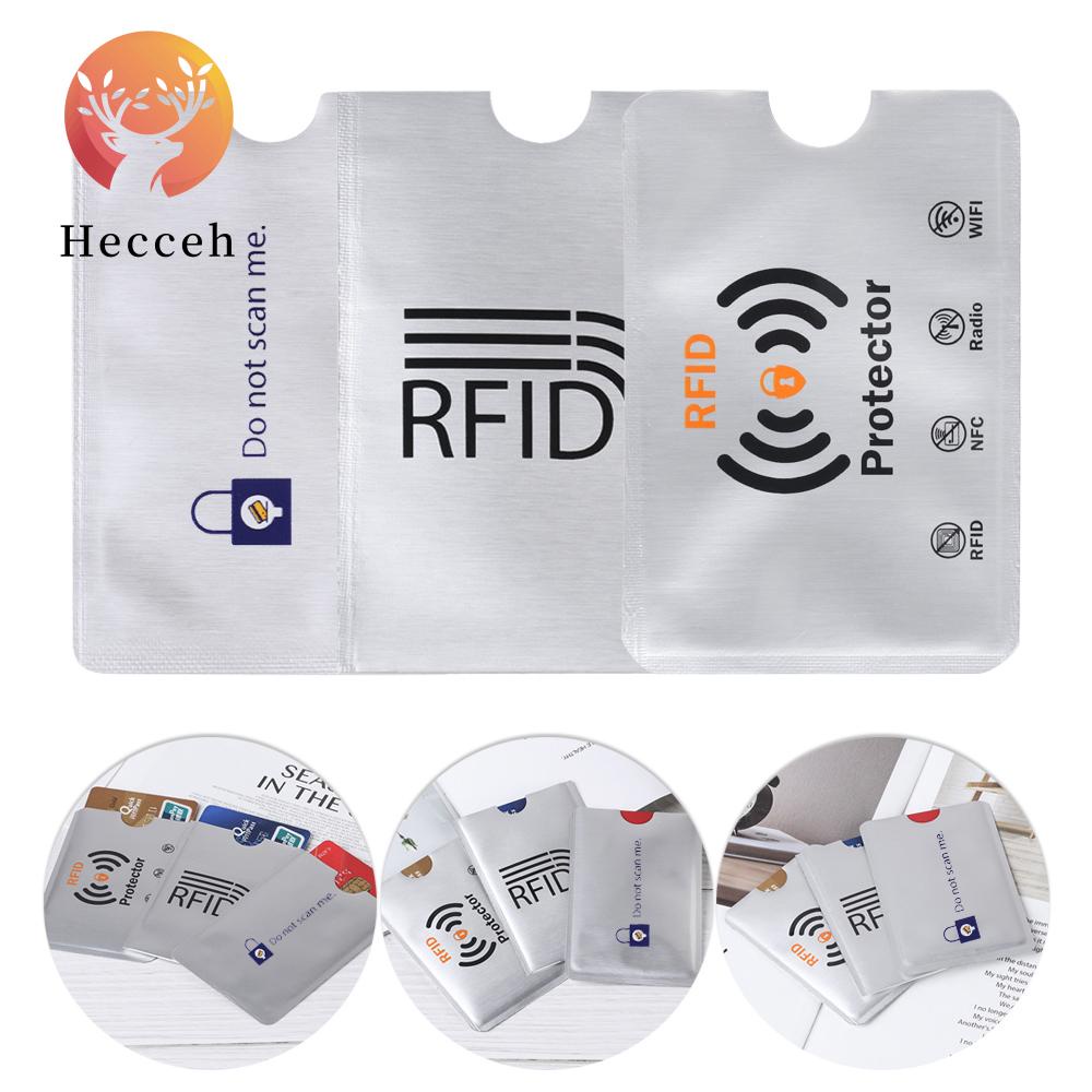 ⚝Hecceh⚝ Set 10 Vỏ Nhôm Đựng Thẻ Ngân Hàng Chống Quét RFID Chống Trộm Giá Đỡ