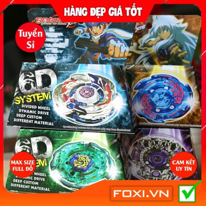 Bộ Con Quay Beyblade 6D System Foxi-Vòng Xoáy Thần Tốc-Chất Liệu Kim Loại-Kèm Dụng Cụ Khởi Động