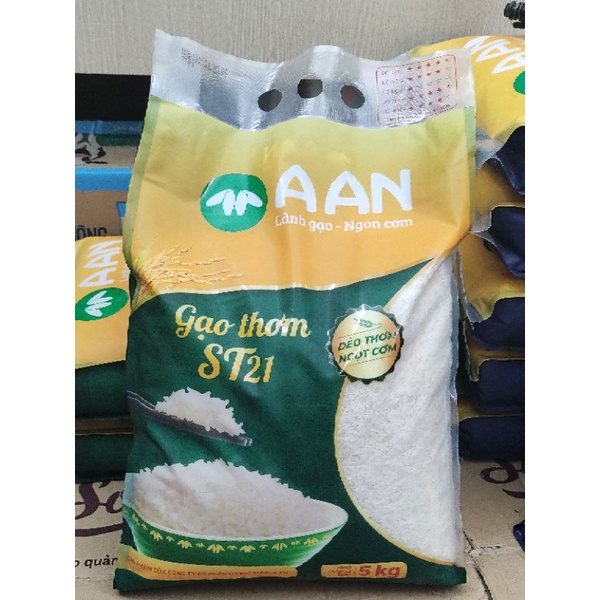 Gạo thơm ST21 A AN - Đặc sản Sóc Trăng, Dẻo thơm ngọt (5kg)
