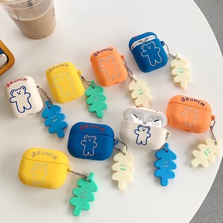 Vỏ Ốp Case Airpod Pro Gấu Brunch Có Móc Đeo