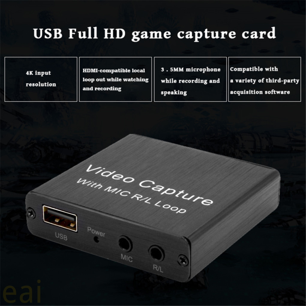 4K 1080P Resolution Video Capture Card USB 2.0 Computer Game Live Streaming Video Recorder
