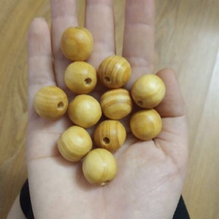100 Hạt gỗ tròn hạt gỗ tự nhiên hạt gỗ thông trang trí