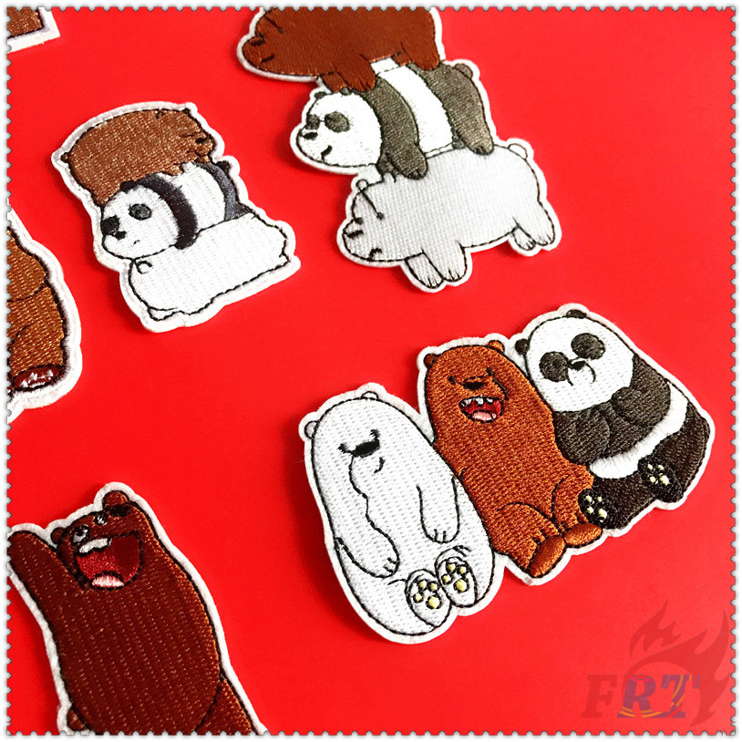✿ Sticker Ủi Thêu Hoạt Hình We Bare Bears ✿ 1 Sticker Ủi Thêu Hình Huy Hiệu