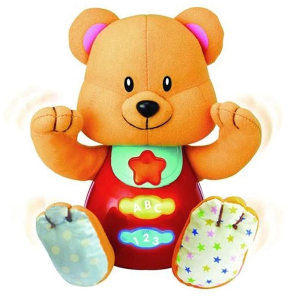 Đồ chơi hình gấu bear có nhạc 0617 hiệu Winfun - Thú bông có nhạc cho bé phát triển giác quan