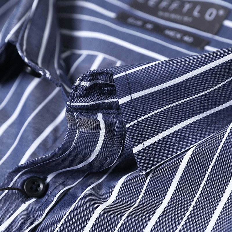 Áo Sơmi kẻ sọc CEFFYLO 1 màu xanh navy vải Cotton họa tiết sọc lịch lãm Co giãn nhẹ - POLIDO | BigBuy360 - bigbuy360.vn