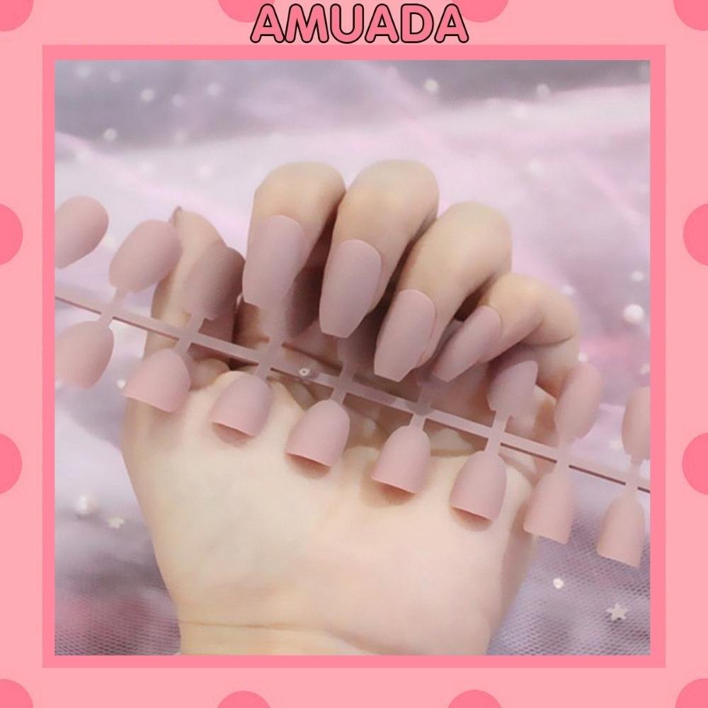 Combo 24 nail giả đẹp Amuada móng úp giả nhiều màu nhám trơn lì MG13