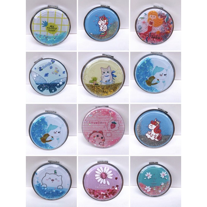 Gương 2 mặt mini kim tuyến siêu xinh . .