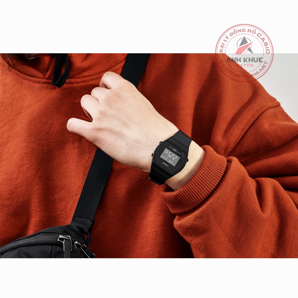 Đồng Hồ Nữ Casio Điện Tử LW-204-1B dây nhựa, vỏ mạ màu đen, chống nước WR50M
