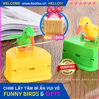 [HÀNG HIẾM🐤] Hộp Chim Gắp Tăm Tự Động Thông Minh Từ Đài Loan - TẶNG BỊCH TĂM TIỆT TRÙNG CAO CẤP - KOOFOX