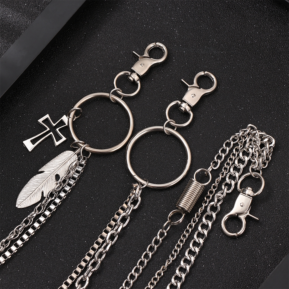 MELODYGOODS Women Men Punk Key Chains Hip Hop Jewelry Rock Pants KeyChain