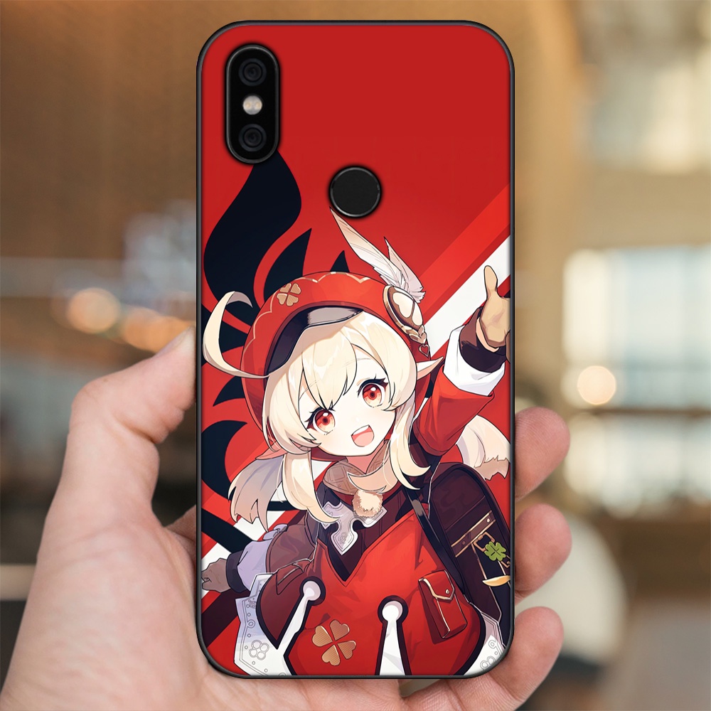 Ốp lưng Xiaomi Mi A2, Redmi 6X viền đen in hình Klee Genshin Impact