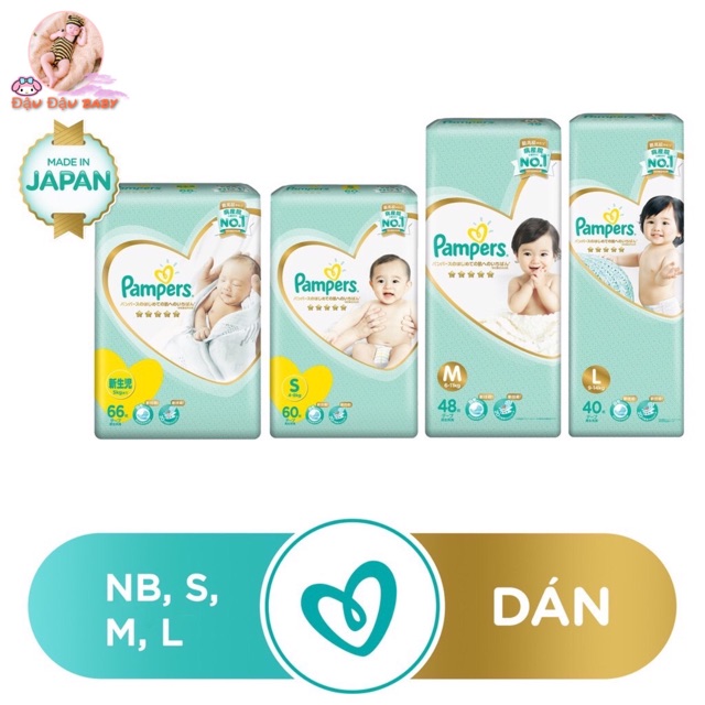 Bỉm pamper nhật dán/quần Newborn 666,S60,M48/M44,L40/L34,XL36 miếngg