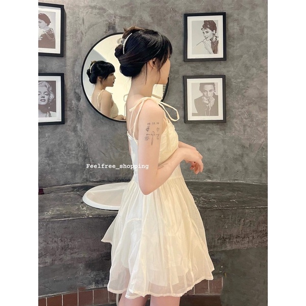 Đầm Be Hai Dây Hai Lớp Xoè Mặc Đi Tiệc Đi Chơi, Kỷ Yếu (Hình Thật) D025