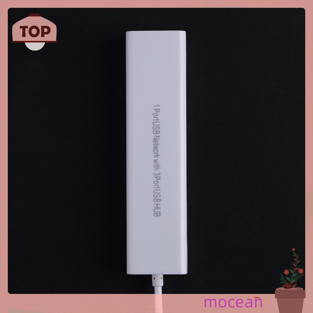 Mocean OTG 3 Port USB 2.0 HUB 10/100MB Micro USB to RJ45 LAN Adapter Network Card