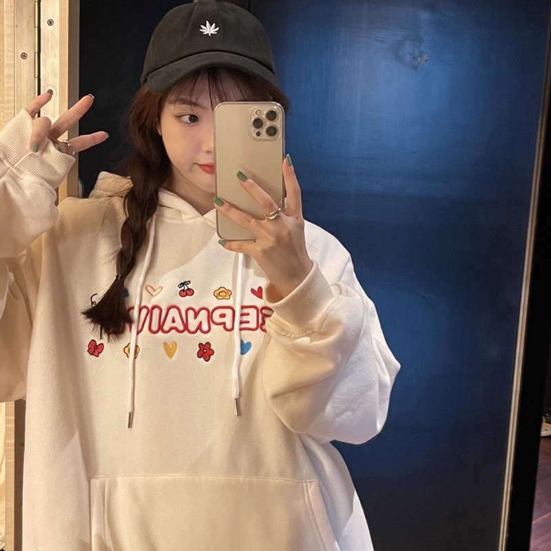 Áo hoodie nỉ unisex Homies liền mũ có túi thêu chữ NAIVE | BigBuy360 - bigbuy360.vn