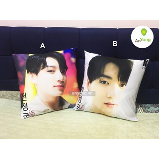 Gối BTS vuông 45cm in 2 mặt