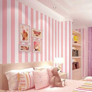 Decal dán tường sọc hồng nhạt có keo sẵn - khổ rộng 0.6m ( giá bán 1 mét)