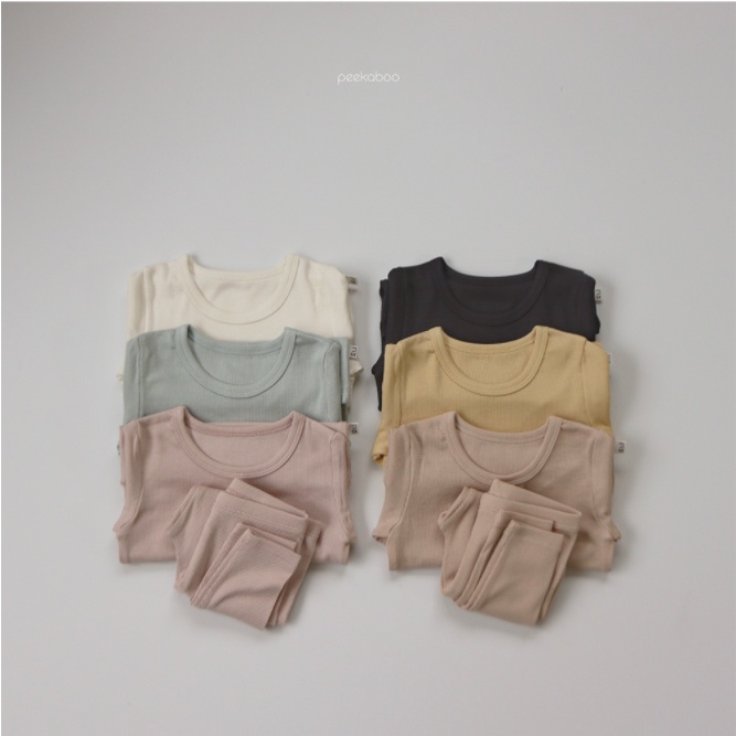 Bộ quần áo dài tay chất thun gân cho bé Peekaboo Ray - BST Xuân 2022 - Made in Korea