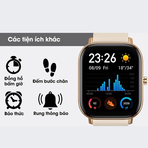 Ele】⚡⚡Đồng hồ thông minh Thông , Smart watch thể thao giá rẻ chống nước thiết kế GTS đẹp