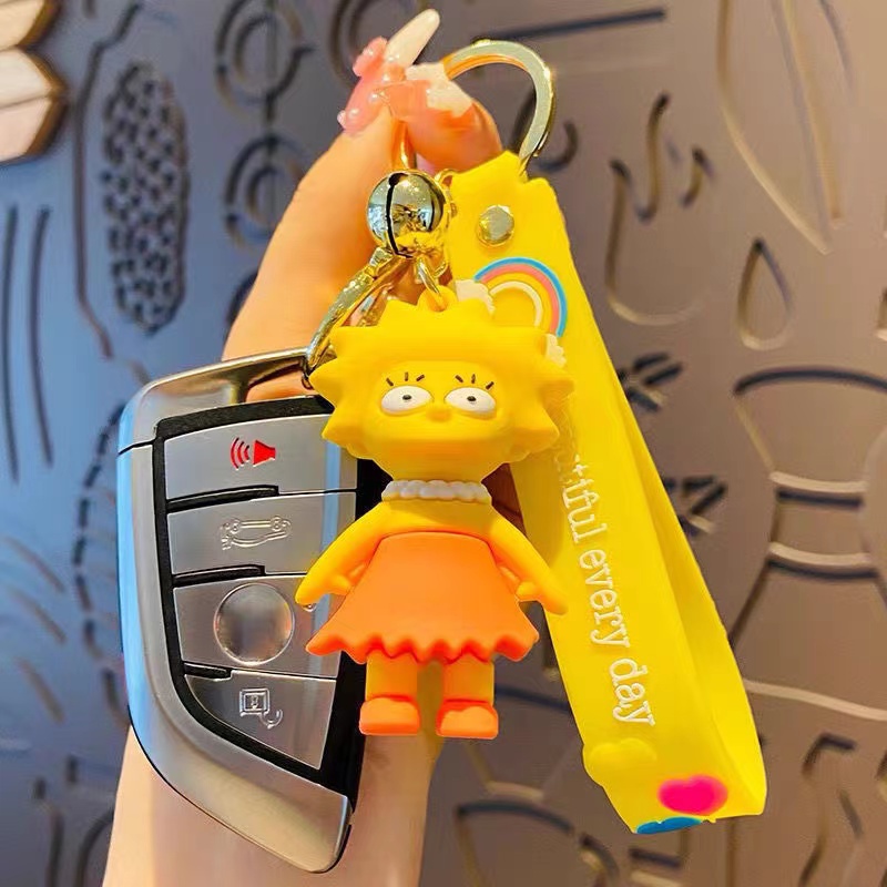 Móc Khóa Nhựa Pvc Hình Gia Đình Simpsons Hoạt Hình Dễ Thương
