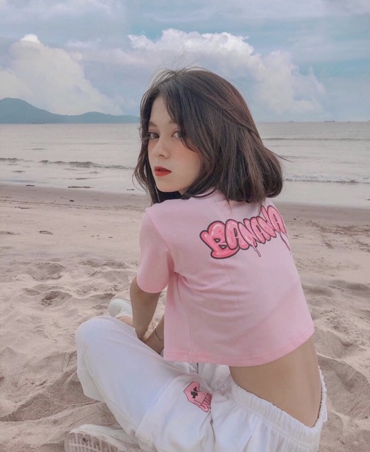 [KÈM ẢNH THẬT+VIDEO] ÁO CROPTOP FORM RỘNG IN HÌNH BANAWA