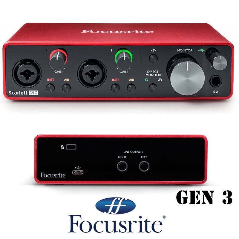 Card Âm Thanh Focusrite Scarlett 2i2 gen 3 - Thiết Bị Thu Âm - Livestream chuyên nghiệp