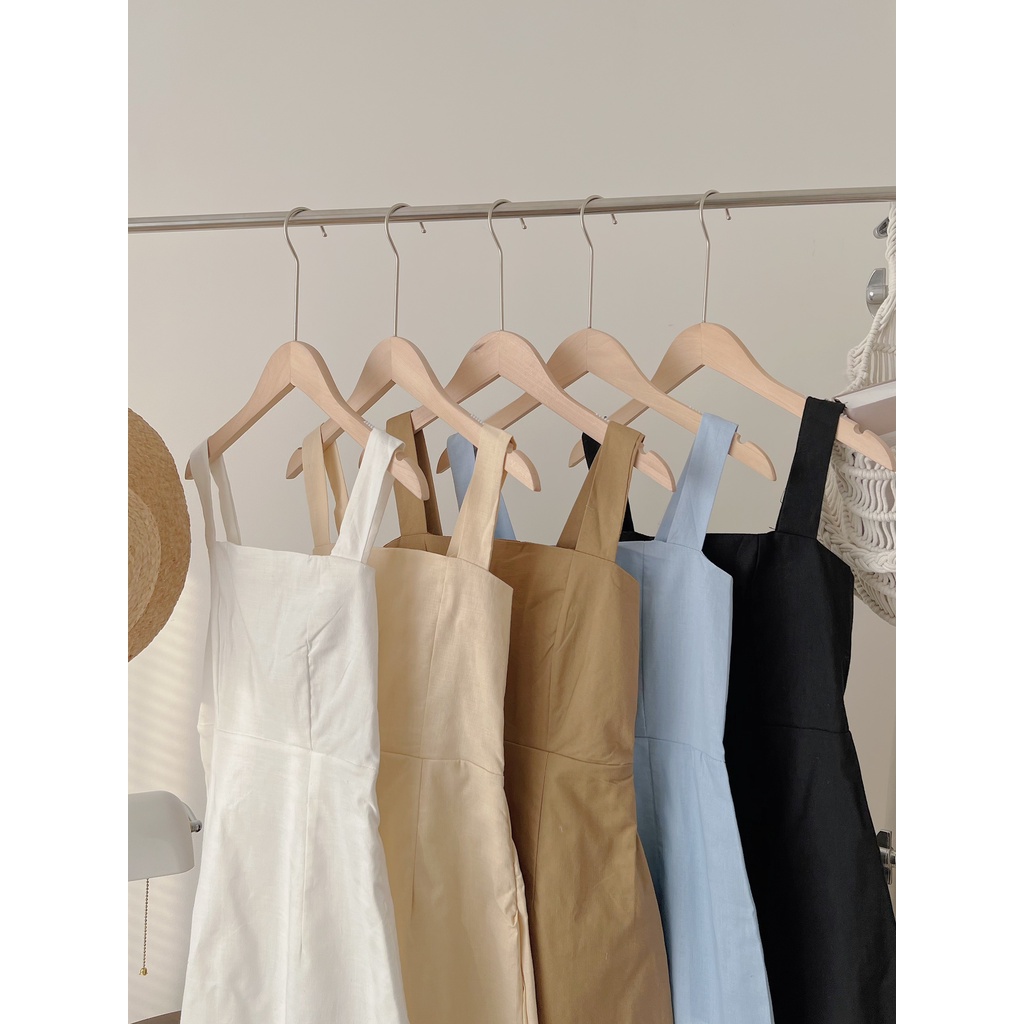 [SẴN/video] Váy hai dây minidress quai bản to lưng chun 2 lớp tôn dáng dễ mặc